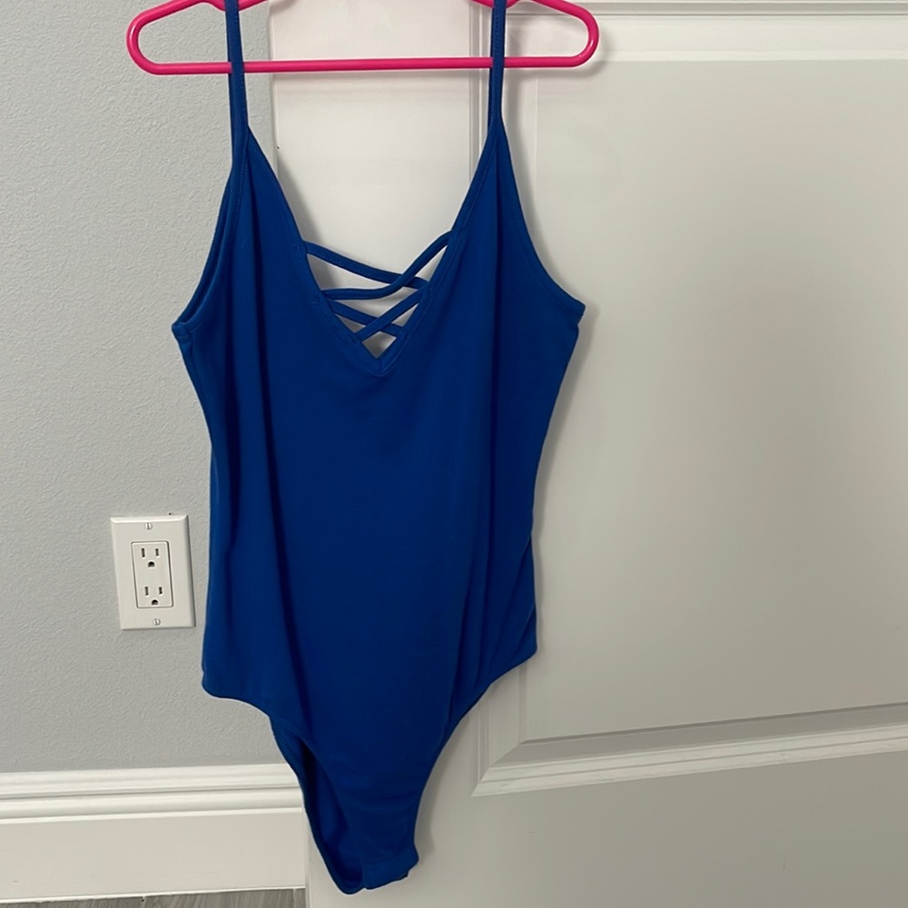 Women’s blue bodysuit